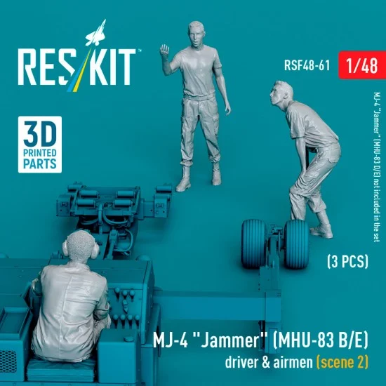 Reskit RSF48-0061 1/48 Mj-4 Jammer (Mhu-83 B/E) Driver And Airmen Scene #2 (3 Figures) (1/48