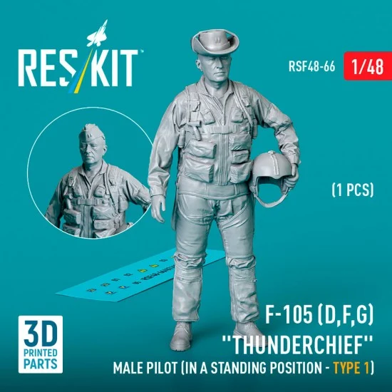 Reskit RSF48-0066 1/48 F-105 (D,F,G) Thunderchief Male Pilot (In A Standing Position - Type 1)