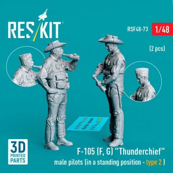 Reskit RSF48-0073 1/48 F-105 (F, G) Thunderchief Male Pilots (in a standing position - type 2, 2pcs)