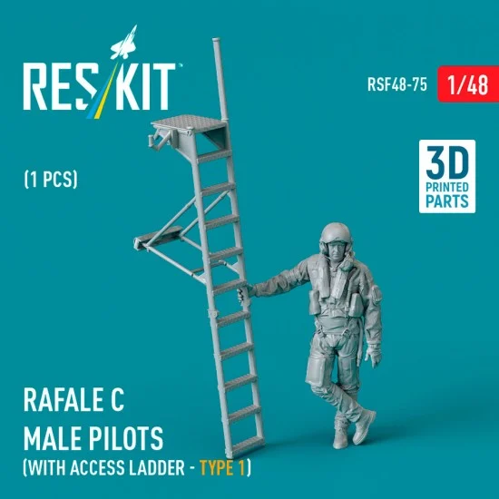Reskit RSF48-0075 1/48 Rafale C Male Pilot with Access Ladder Type #1