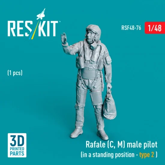 Reskit RSF48-0076 1/48 Rafale (C, M) Male Pilot (in a standing position - type 2, 1pc)