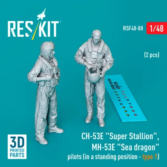 Reskit RSF48-0080 1/48 CH-53E Super Stallion, MH-53E Sea Dragon Pilots, Standing #1 (2 figures)