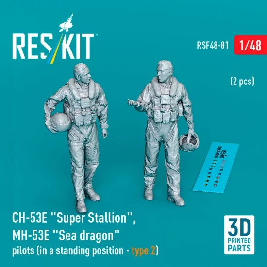 Reskit RSF48-0081 1/48 CH-53E Super Stallion, MH-53E Sea Dragon Pilots, Standing #2 (2 figures)