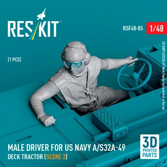 Reskit RSF48-0085 1/48 Male Driver for US Navy A/S32A-49 Deck Tractor Scene #2