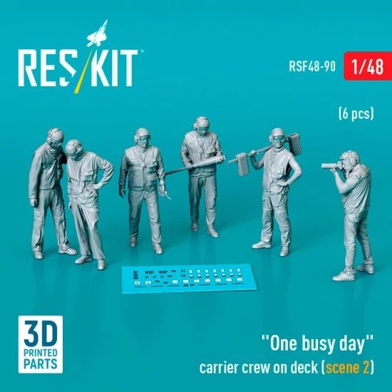 Reskit RSF48-0090 1/48 One Busy Day Carrier Crew on Deck Scene #2 (6pcs)