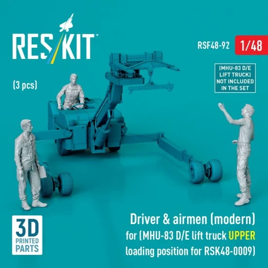 Reskit RSF48-0092 1/48 Modern Driver n Airmen(3pcs) for MHU-83 D/E Lift Truck UPPER Loading for RSK48-0009