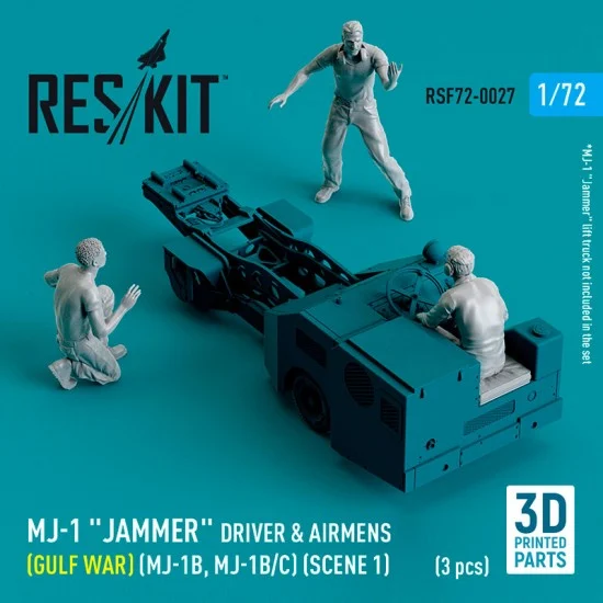 Reskit RSF72-0027 1/72 MJ-1B/C Jammer Driver & Airmens (Gulf War) Scene 1 (3pcs, 3D Printed)