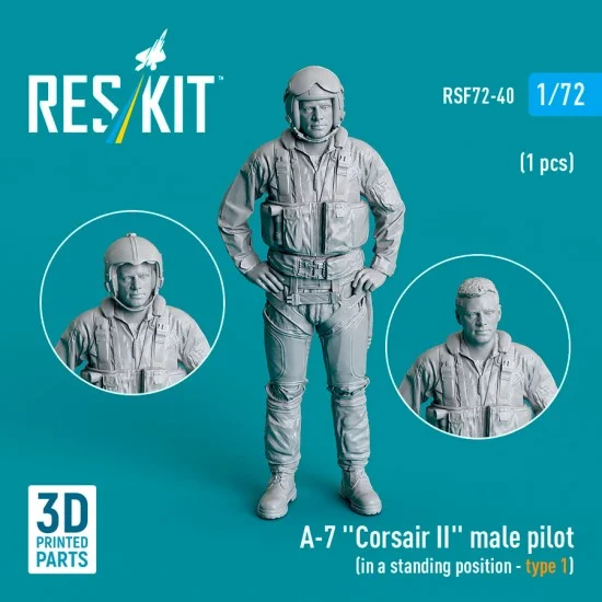 Reskit RSF72-0040 1/72 A-7 Corsair II Male Pilot (In A Standing Position - Type 1)