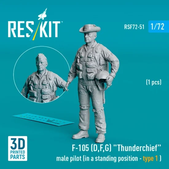 Reskit RSF72-0051 1/72 F-105 (D,F,G) Thunderchief Male Pilot (In A Standing Position - Type 1 )