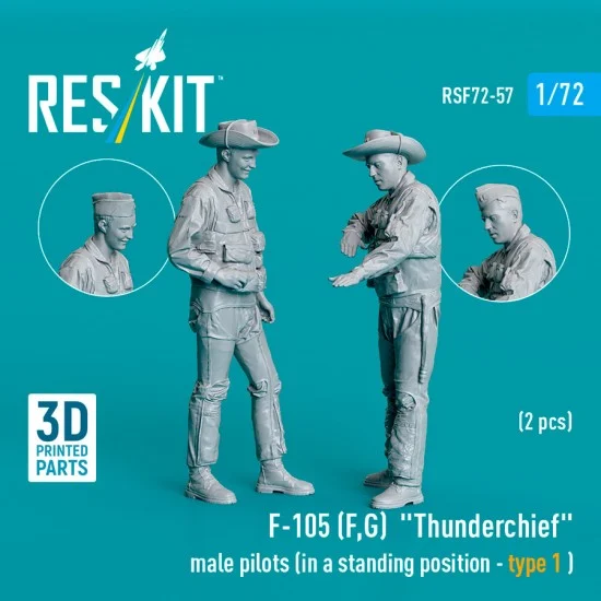 Reskit RSF72-0057 1/72 F-105 (F, G) Thunderchief Male Pilots, Standing #1 (2 figures)