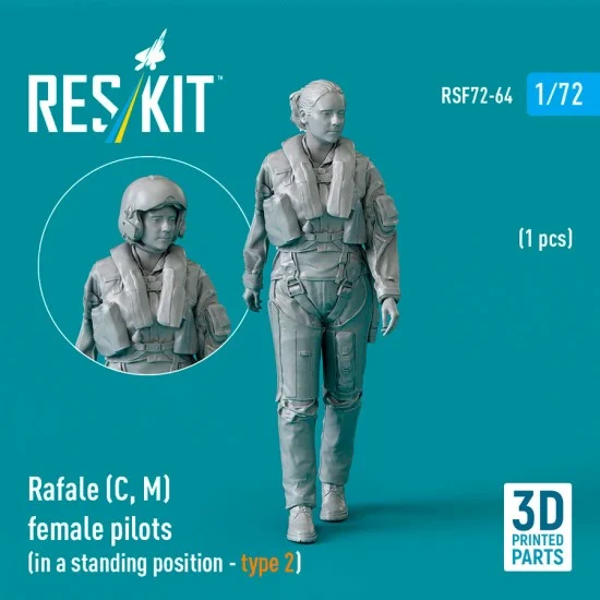 Reskit RSF72-0064 1/72 Rafale (C, M) Female Pilot (in a standing position - type 2, 1pc)