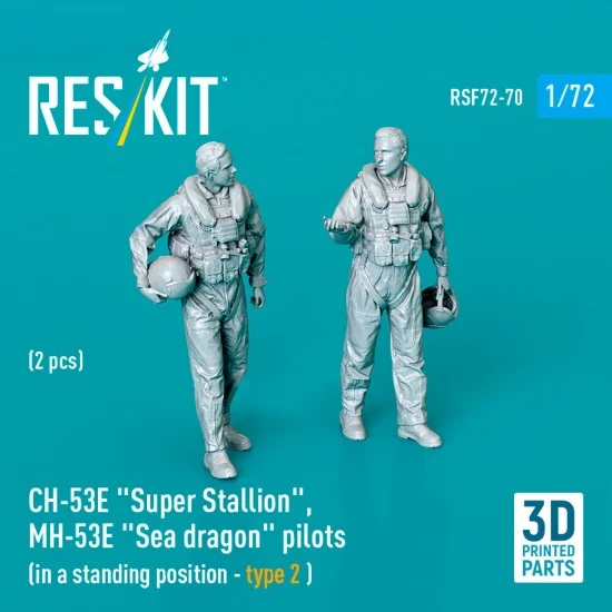 Reskit RSF72-0070 1/72 CH-53E Super Stallion, MH-53E Sea Dragon Pilots, Standing #2 (2 figures)