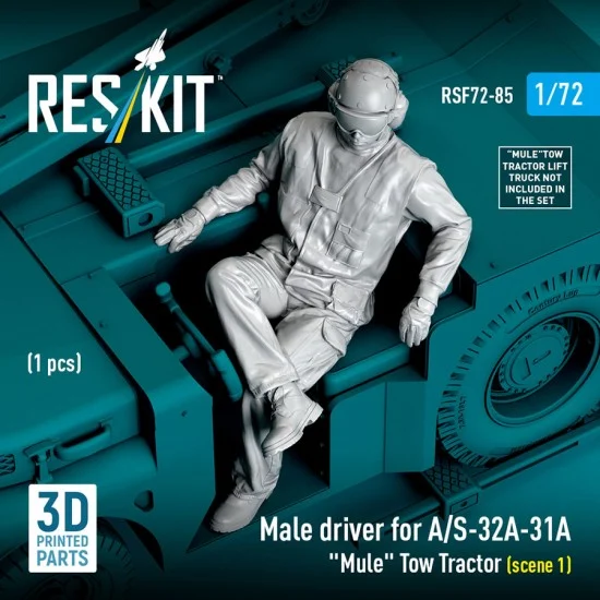Reskit F72-0085 1/72 Male Driver for A/S-32A-31A Mule Tow Tractor (scene 1)