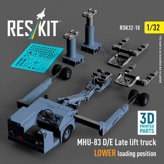 Reskit RSK32-0010 1/32 MHU-83 D/E Late Lift Truck LOWER Loading Position (3D Printed model kit)