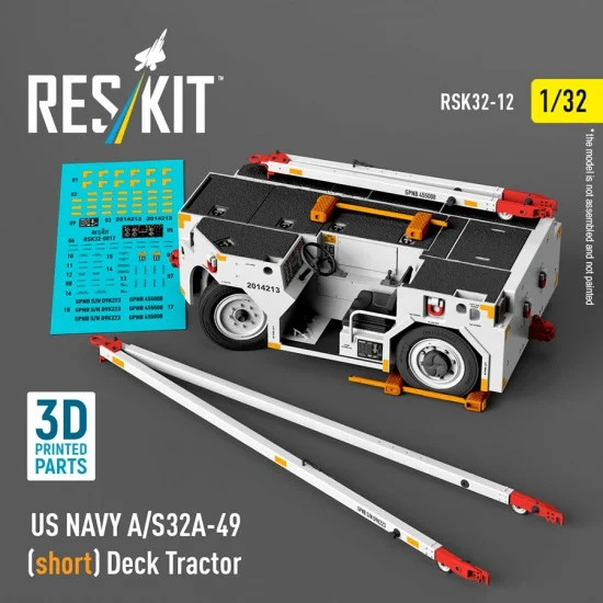 Reskit RSK32-0012 1/32 US Navy A/S32A-49 (short) Deck Tractor (3D Printed model kit)