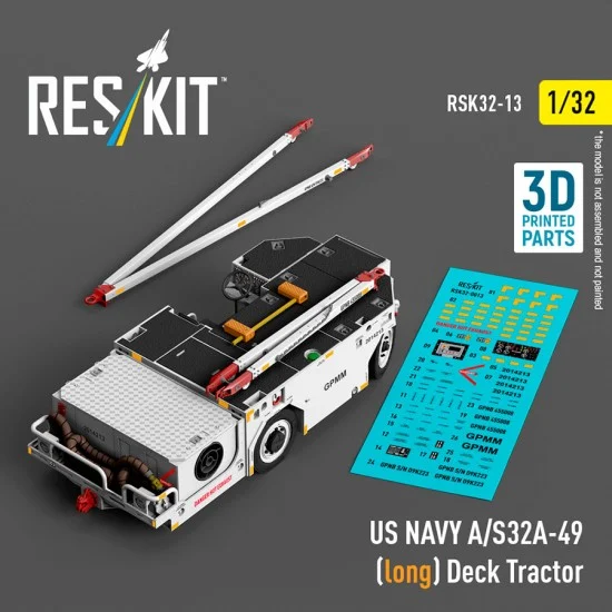 Reskit RSK32-0013 1/32 US Navy A/S32A-49 (long) Deck Tractor (3D Printed model kit)