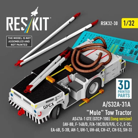 Reskit K32-0030 1/32 A/S32A-31A Mule Tow Tractor AS47A-1 GTE GTCP-100 (long version)