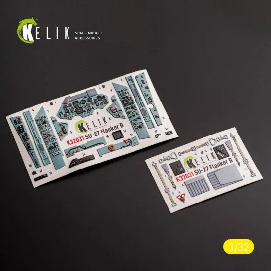 Kelik RSK32031 1/32 SU-27 Interior 3D Decals for Trumpeter kit