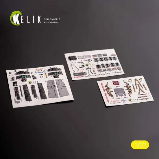 Kelik RSK32032 1/32 F-104 A/C Interior 3D Decals for Italeri kit