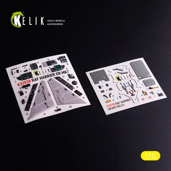 Kelik K32038 1/32 GR.MK7 Harrier Interior 3D Decals for Trumpeter kit - Model Planes