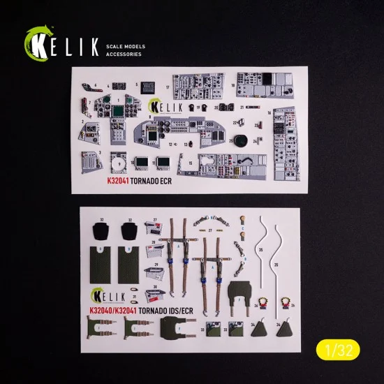 Kelik K32041 1/32 Tornado ECR Interior 3D Decals for Italeri kit - Model Planes
