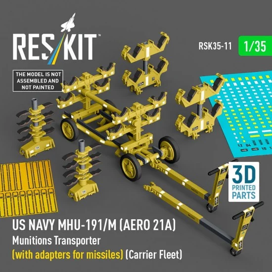 Reskit RSK35-0011 1/35 US NAVY MHU-191/M (AERO 21A) Munitions Transporter (with Missiles adapters)