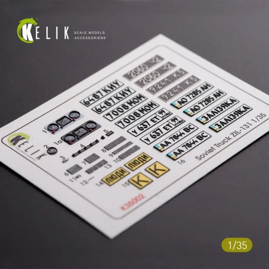 Kelik RSK35002 1/35 ZiL-131 series Interior and Exterior 3D Decals