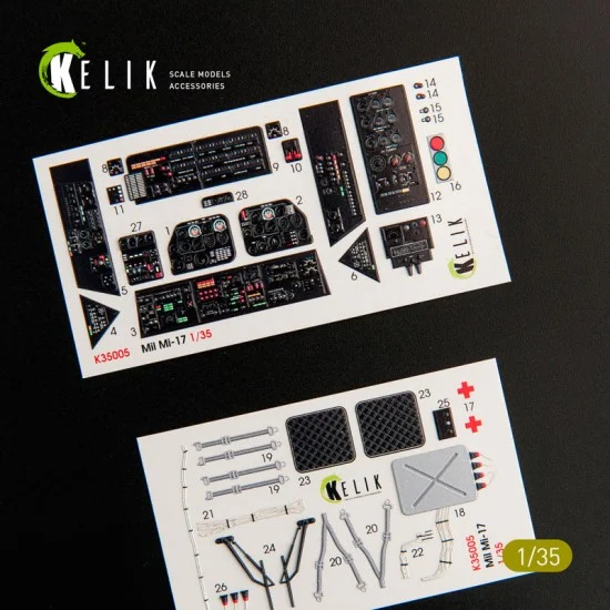 Kelik RSK35005 1/35 Mil Mi-17 NATO (Black version) Interior 3D-decals for Trumpeter