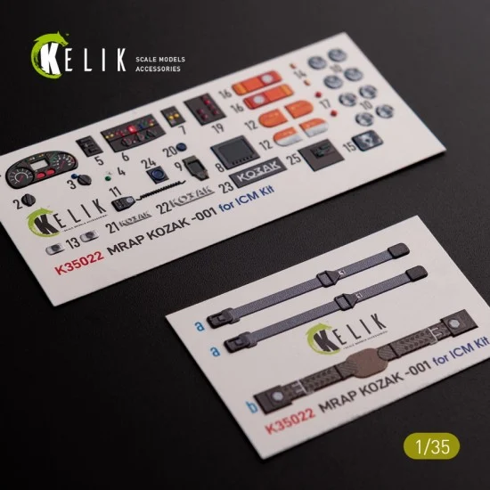 Kelik RSK35022 1/35 Ukrainian Kozak-001 MRAP 3D Decals for ICM kit