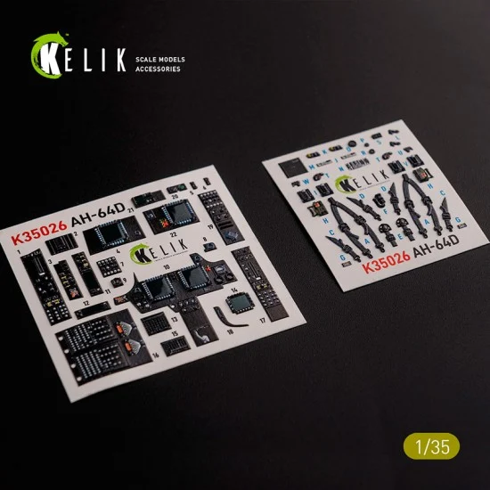Kelik RSK35026 1/35 Boeing AH-64D Apache Interior 3D Decals for Meng Kit