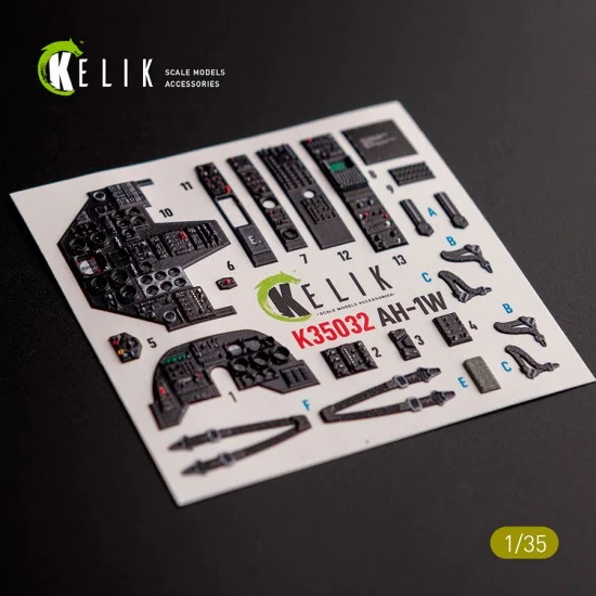 Kelik RSK35032 1/35 AH-1W Interior 3D Decals for Academy kit