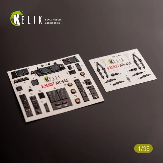 Kelik RSK35037 1/35 AH-64E Apache Interior 3D Decals for Takom kit