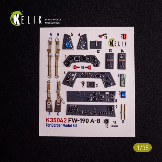 Kelik K35042 1/35 FW-190A-8 Interior 3D Decals for Border kit