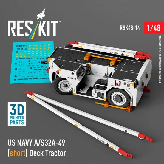 Reskit RSK48-0014 1/48 US Navy A/S32A-49 (short) Deck Tractor (3D Printed model kit)