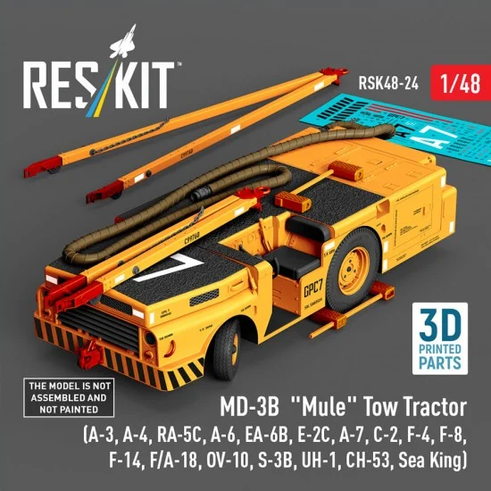 Reskit RSK48-0024 1/48 MD-3B Mule Tow Tractor for A-3/4/6/7RA-5C/EA-6B/E-2C/C-2/F-4/F-8/F-14