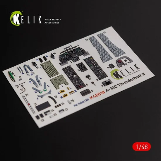 Kelik RSK48018 1/48 A-10C Thunderbolt II Interior parts (3D decals) for Italeri kit