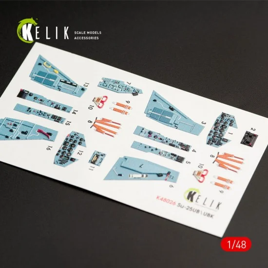 Kelik RSK48026 1/48 Sukhoi SU-25UB Interior 3D Decals for Smer/KP kit