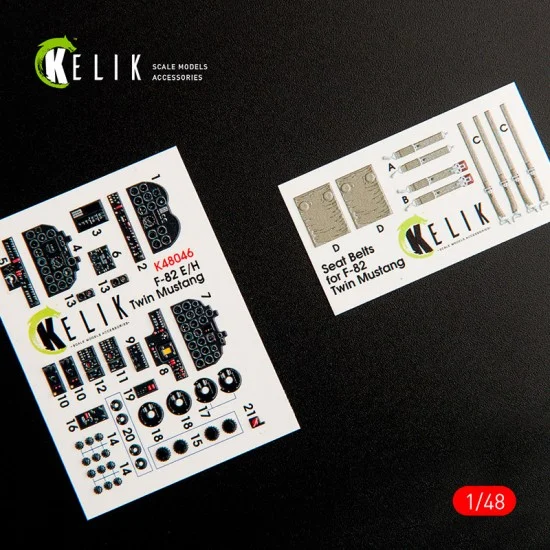 Kelik RSK48046 1/48 F-82 E/H Twin Mustang Interior 3D-decals for Modelsvit