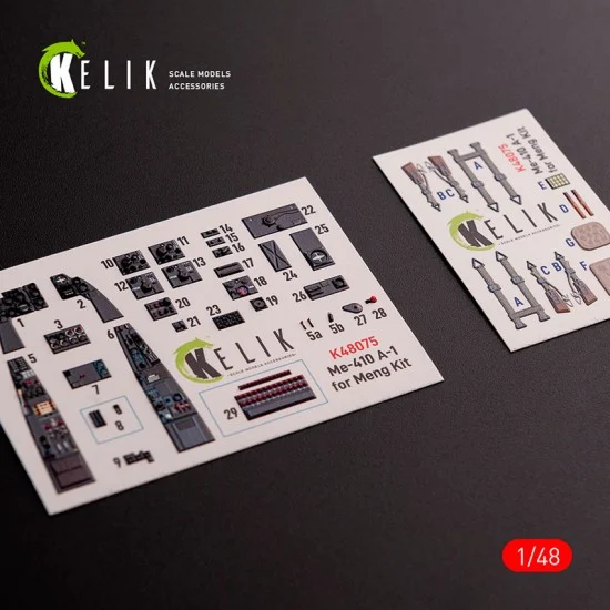 Kelik RSK48075 1/48 Messerschmitt Me-410 A1 Interior 3D Decals for Meng Model kit