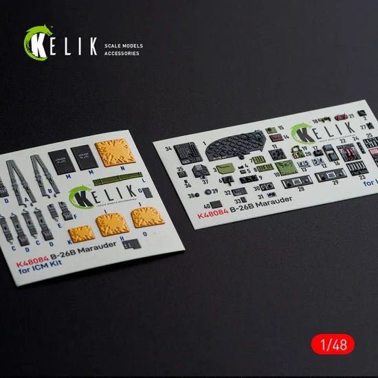 Kelik RSK48084 1/48 B-26B Marauder Interior 3D Decals for ICM kit