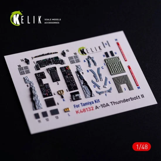 Kelik K48132 1/48 A-10A Thunderbolt II Interior 3D Decals for Tamiya kit