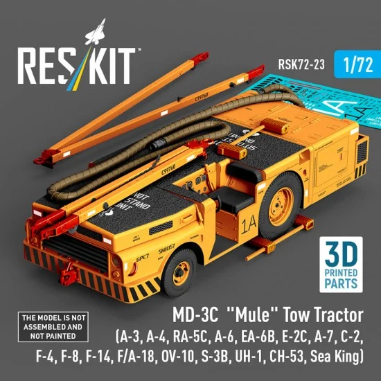 Reskit RSK72-0023 1/72 MD-3C Mule Tow Tractor for A-3/4/6/7RA-5C/EA-6B/E-2C/C-2/F-4/F-8/F-14