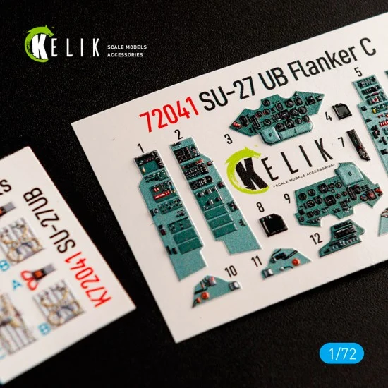 Kelik RSK72041 1/72 SU-27UB Interior Details on 3D Decals for Trumpeter kit