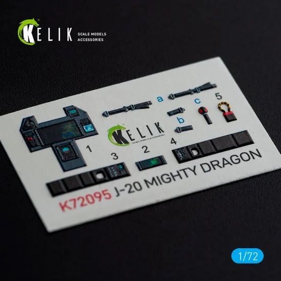 Kelik RSK72095 1/72 J-20 Mighty Dragon Interior 3D Decals for Dream Model kit