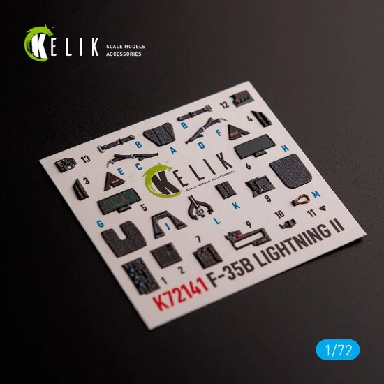 Kelik RSK72141 1/72 F-35B Interior 3D Decals for Tamiya kit