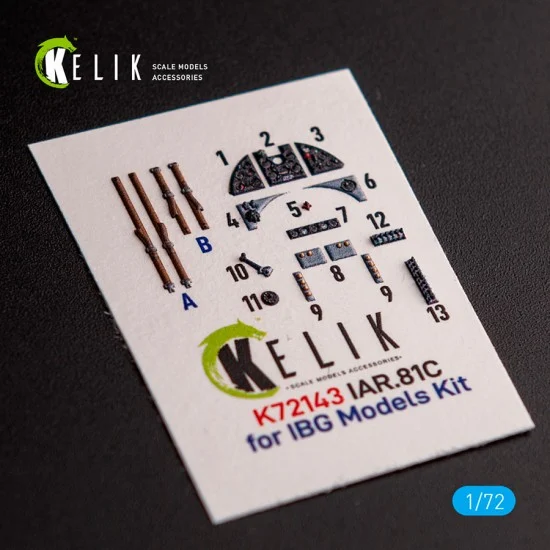 Kelik RSK72143 1/72 IAR.81c Interior 3D Decals for IBG Models kit - Model Planes