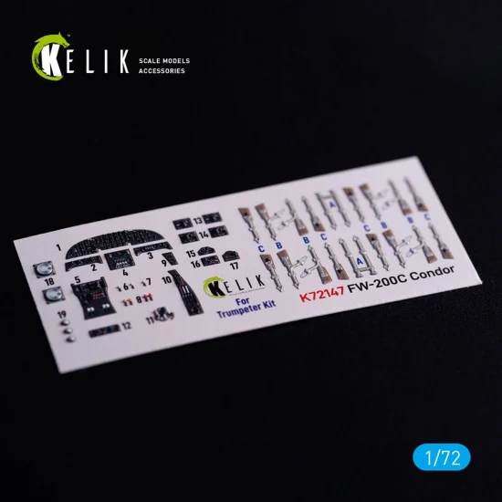 Kelik K72147 1/72 FW-200C Condor Interior 3D Decals for Trumpeter kit