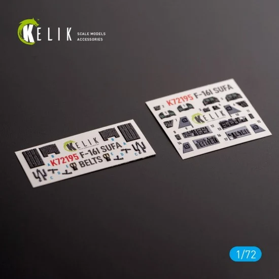 Kelik RSK72195 1/72 F-16I Interior 3D Decals for Hasegawa kit
