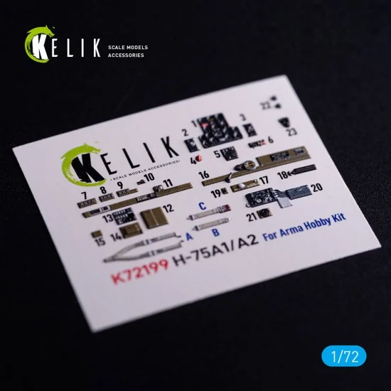 Kelik K72199 1/72 H-75A1/AR Interior 3D Decals for Arma Hobby kit