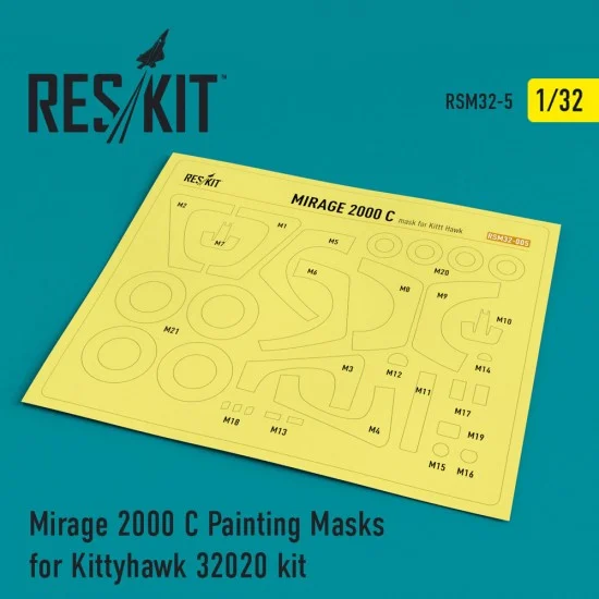 Reskit RSM32-0005 1/32 Mirage 2000 C Painting Masks for KittyHawk #32020